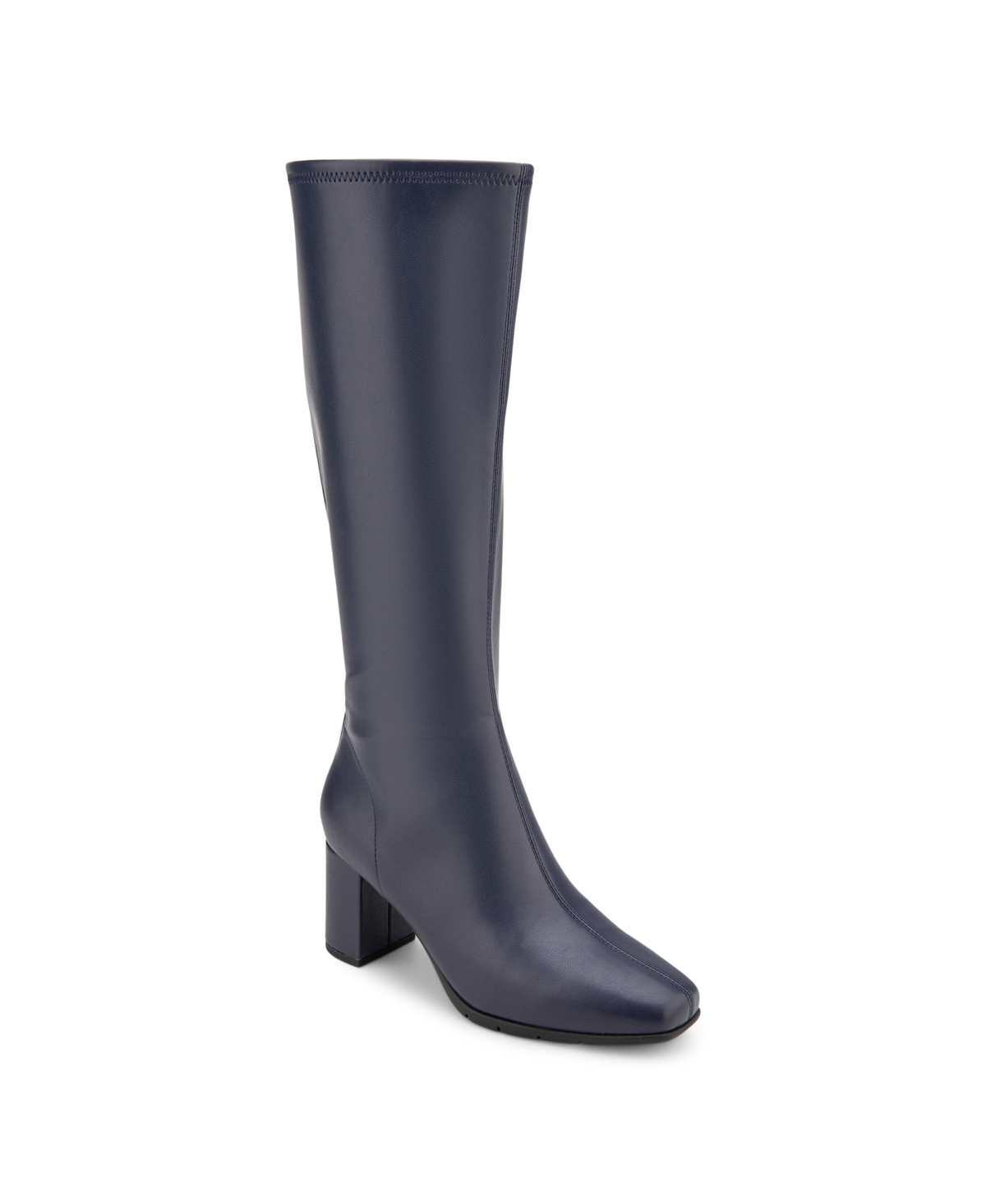 Aerosoles Women's Micah Tall Boots In Navy Stretch Smooth Faux Leather-polyure