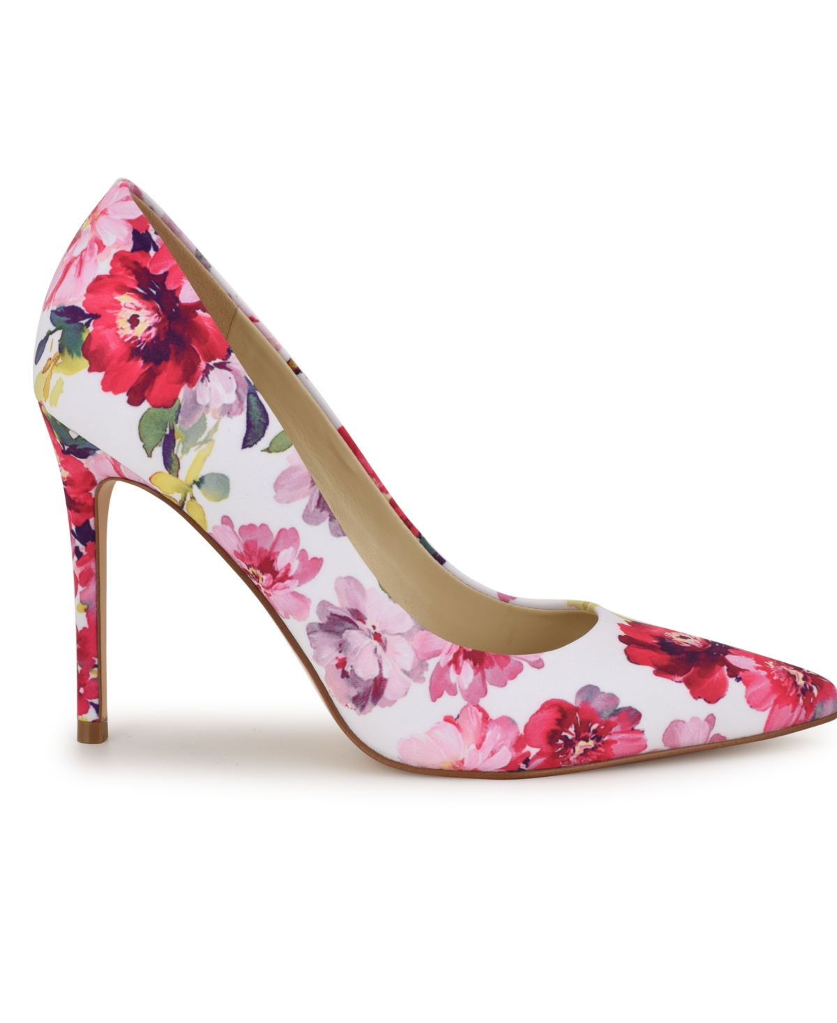 Shop Nine West Women's Fresh Slip-on Stiletto Pumps In Pink Tea Party Floral