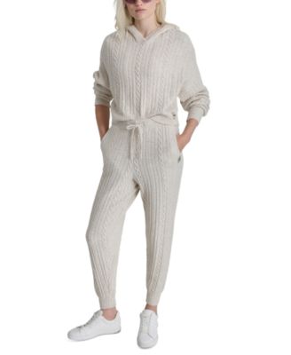 Women's Cable-Knit Pullover Hooded Sweater