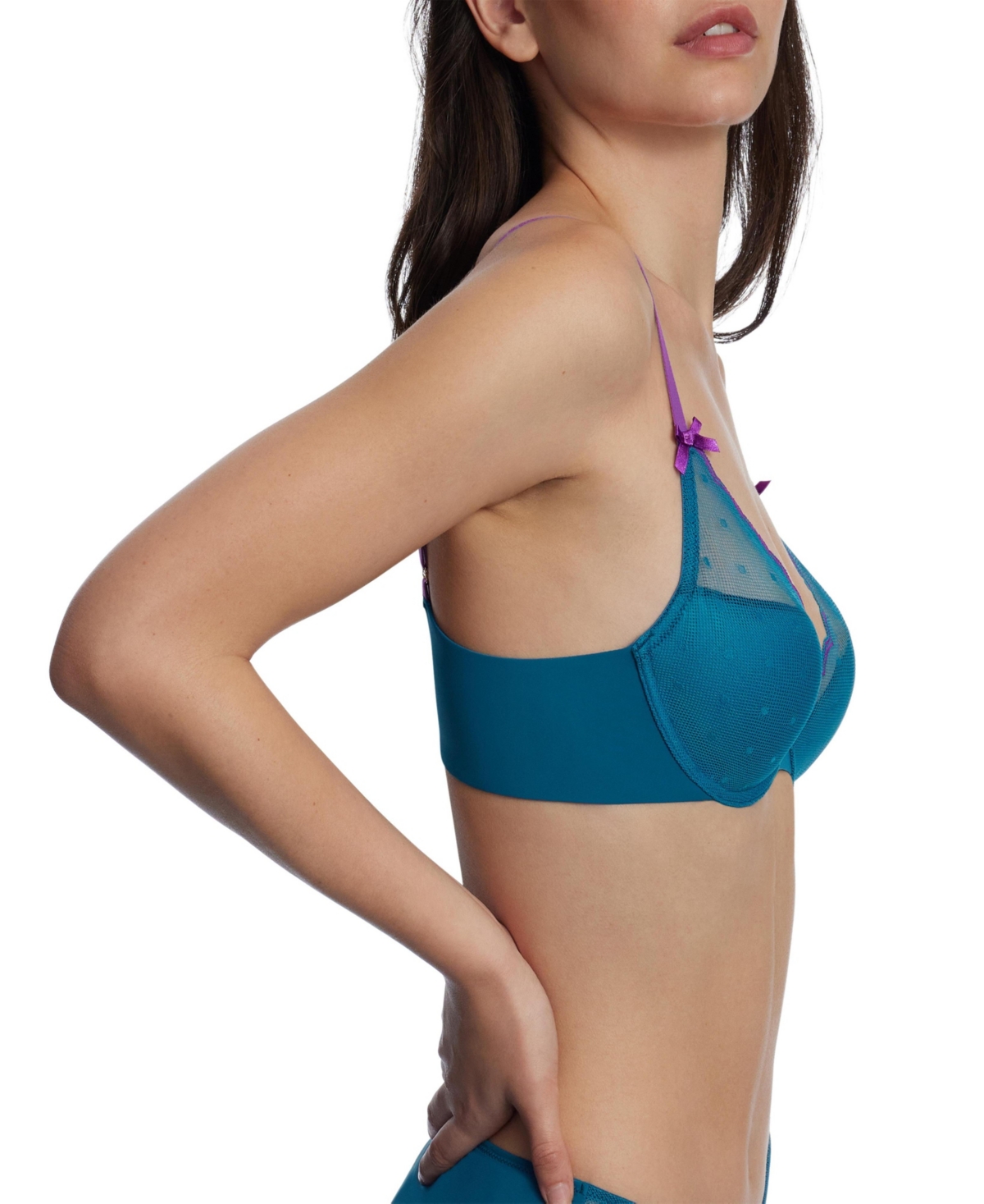 Skarlett Blue Women's Siren Lightly Lined Dotted Lace Underwire Bra