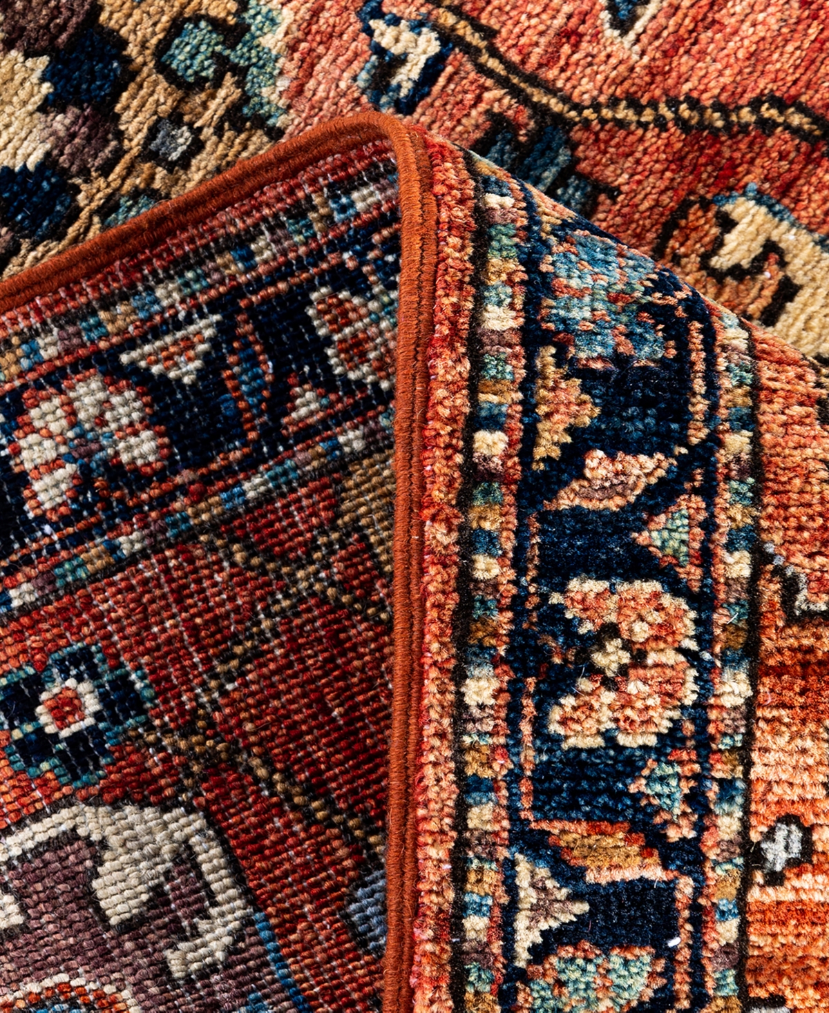 Adorn Hand Woven Rugs Serapi M1999 2'7"x8' Runner Area Rug In Orange