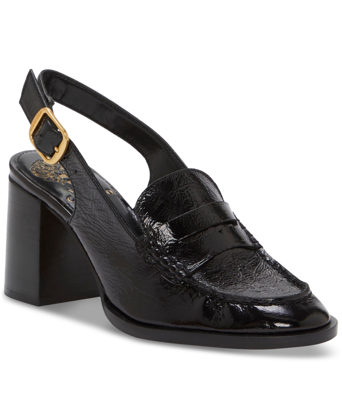 Vince Camuto Gemma Suede Loafer Pump In Jet Black Leather