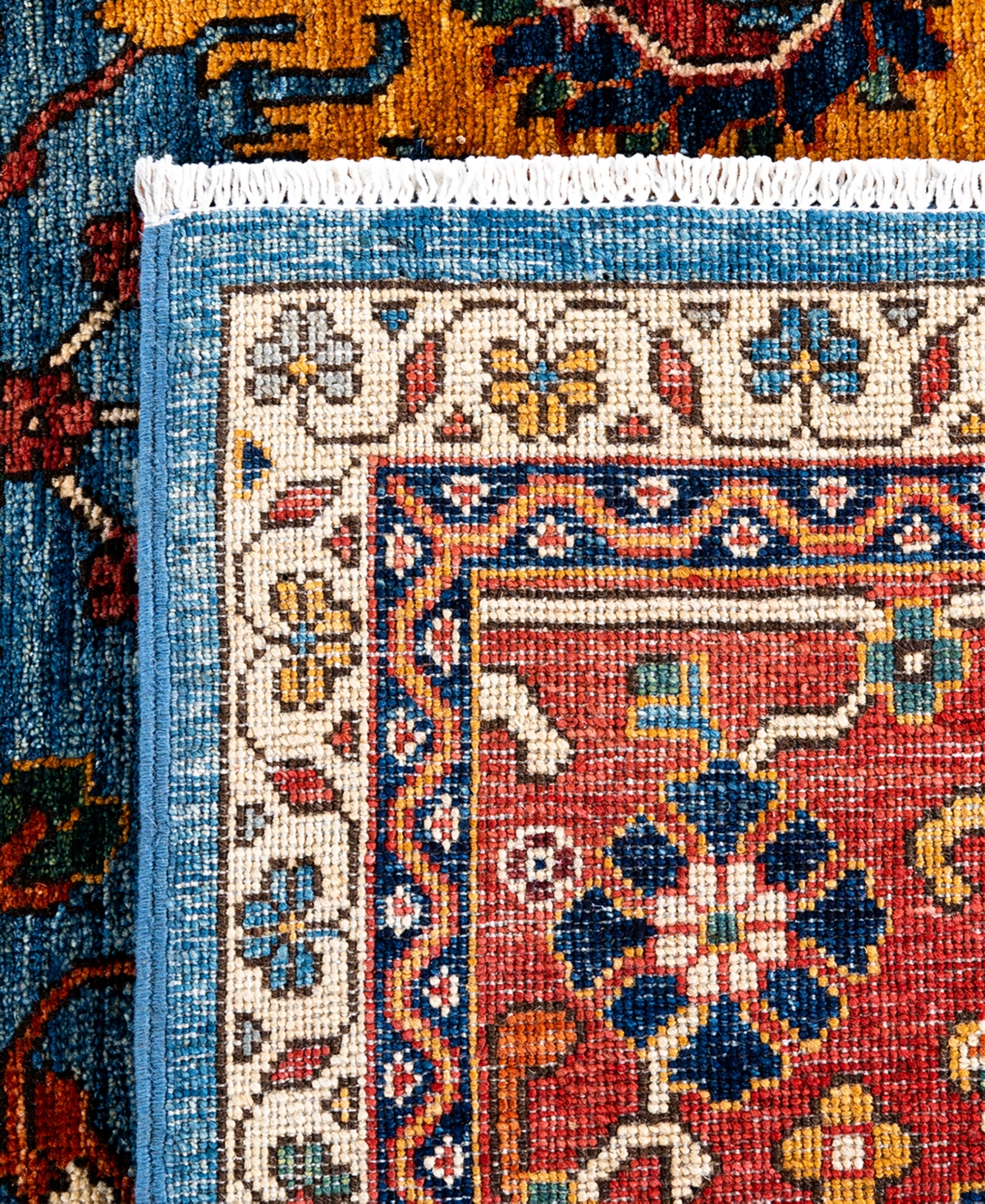 Adorn Hand Woven Rugs Serapi M1999 8'1"x9'8" Area Rug In Light Blue