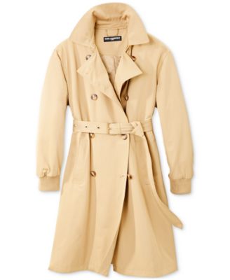 KARL LAGERFELD PARIS Women's Ruched-Sleeve Trench Coat - Macy's