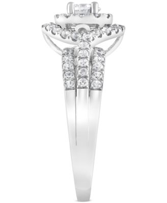 Diamond Double Halo Engagement Ring (1 ct. t.w.) in 14k White Gold