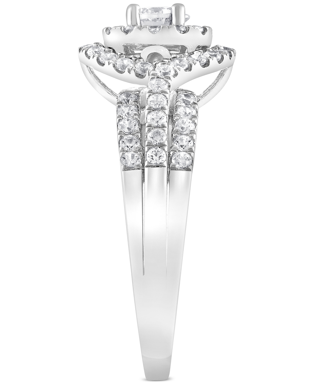Diamond Double Halo Engagement Ring (1 ct. t.w.) in 14k- White Gold