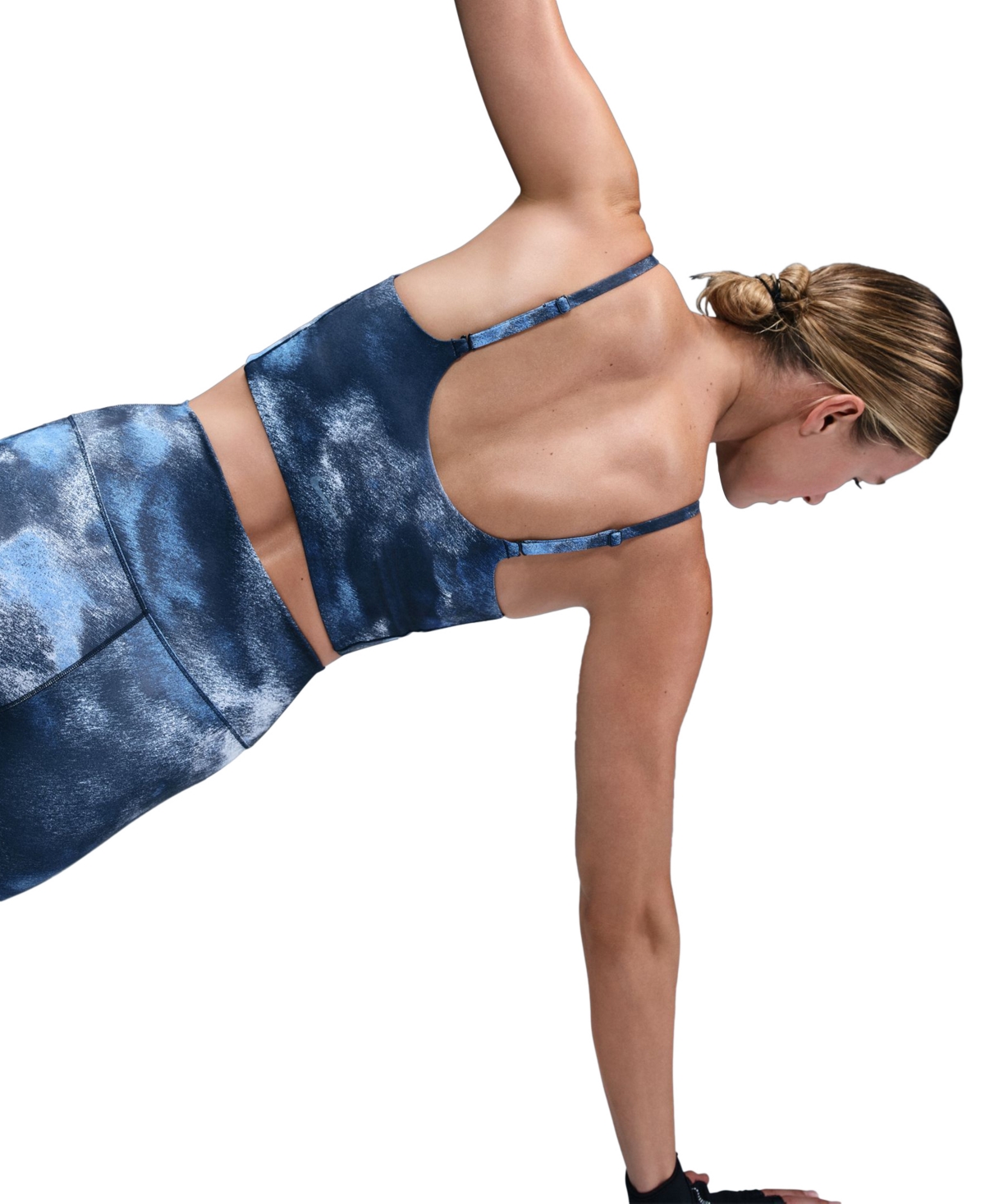 Nike Women's One Convertible Light-support Longline Printed Sports Bra In Blue