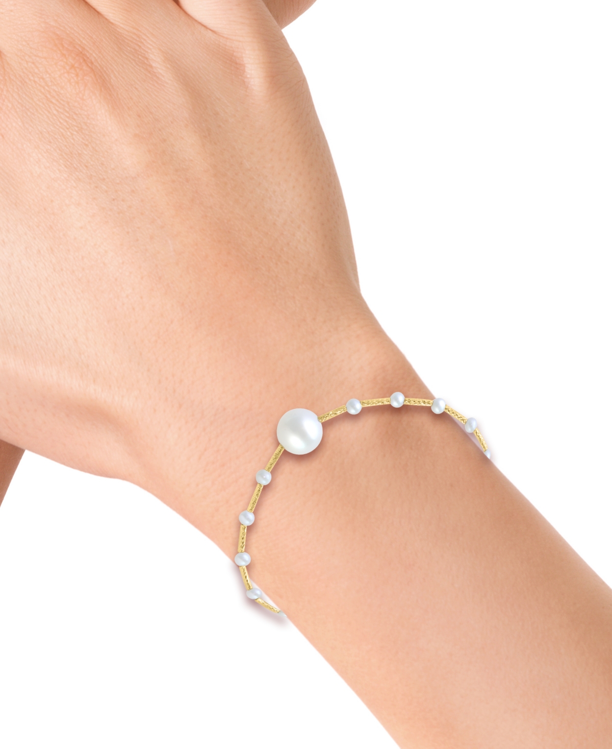 EFFY COLLECTION EFFY CULTURED FRESHWATER PEARL (2-1/2 & 8MM) LINK BRACELET IN 14K GOLD