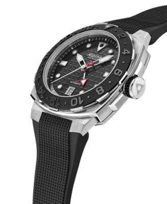 Men's Swiss Automatic Seastrong Extreme Black Rubber Strap Watch 39mm