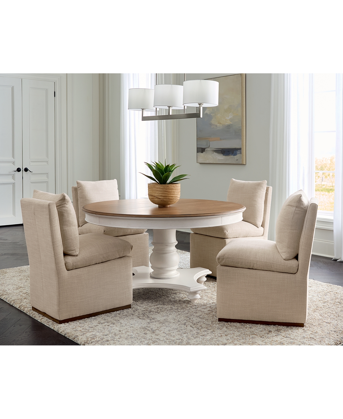 MACY'S 5 PC. SET (MANDEVILLE ROUND DINING TABLE & 4 KENITY II SIDE CHAIRS), CREATED FOR MACY'S 