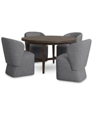 CLOSEOUT! 5 Pc. Set (Griffith Round Dining Table & 4 Dimova Chairs), Created for Macy's