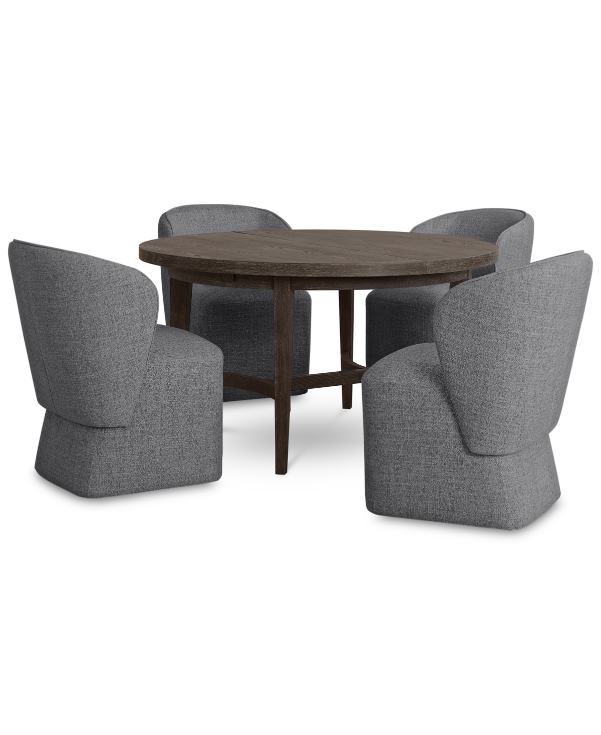 Macy's 5 Pc. Set (griffith Round Dining Table & 4 Dimova Chairs), Created For  In Grey