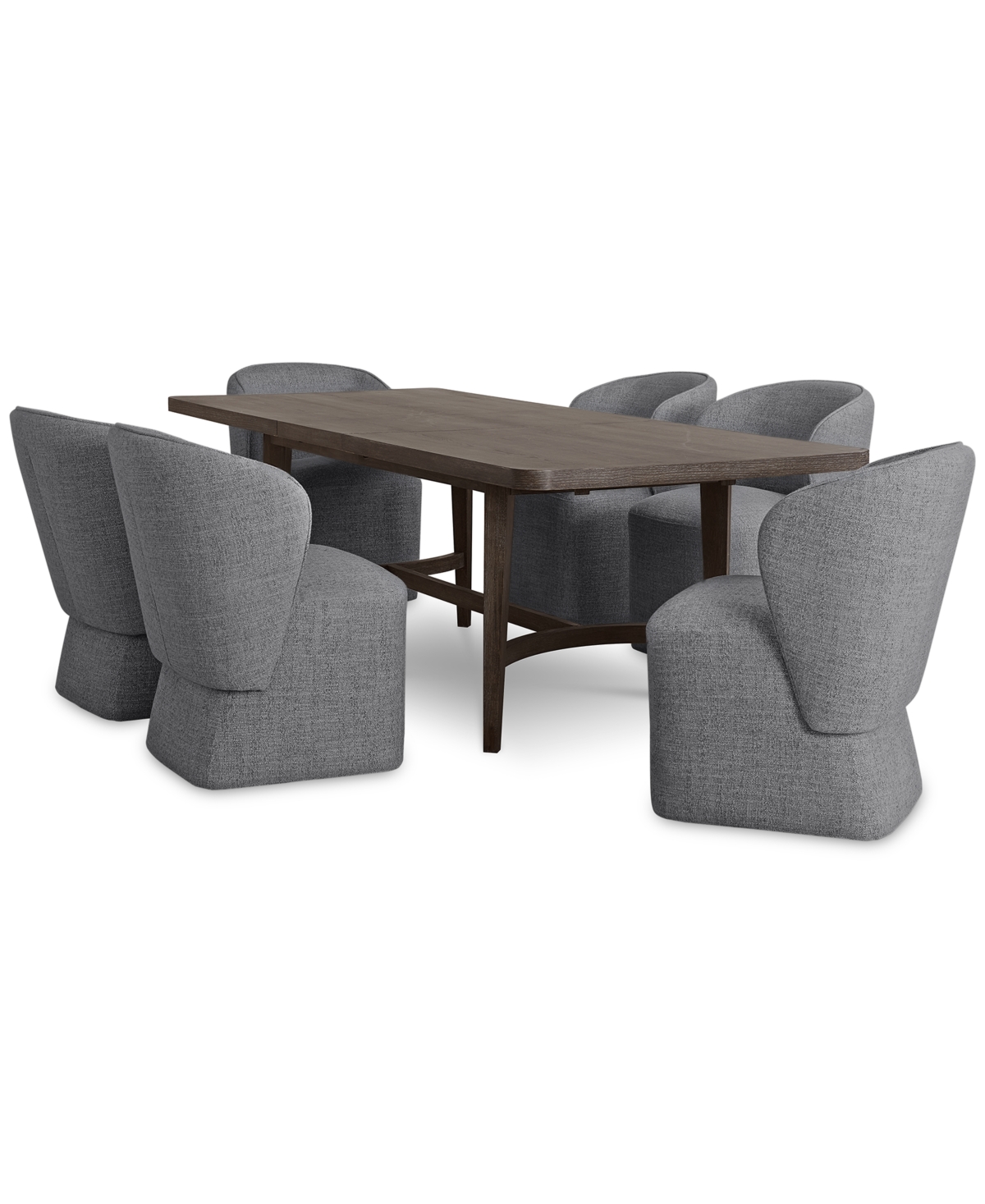 Macy's 7 Pc. Set (griffith Rectangular Dining Table & 6 Dimova Chairs), Created For  In Grey