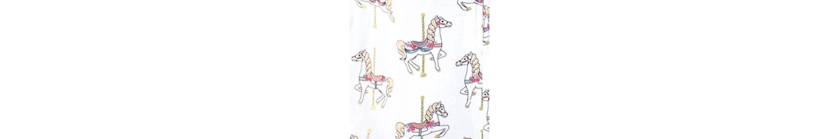 Hudson Baby Baby Girls Hudson Long Sleeve Cotton Jersey Sleeping Bag, Sack, Blanket, 0-6 Months - Carousel horse