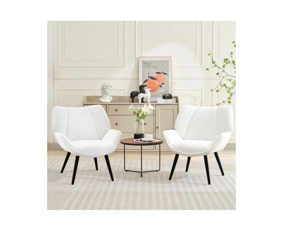 gaomon Modern Mid Century Accent Armchair, Comfortable Living Room Single Sofa for Bedroom, Corduroy Uphosltered Reading Chair for Office Study