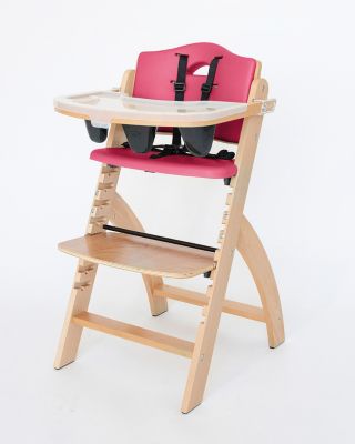 Abiie Beyond Junior Y High Chair - Natural - Raspberry