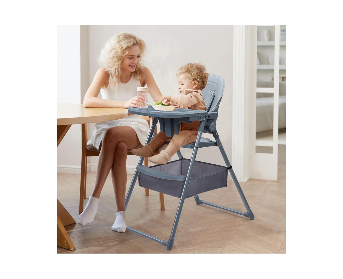 gaomon 2 In 1 High Chair, Baby Highchairs with Foldable and Convertible, Toddler Feeding Chair with Removable Tray and Detachable Cushion, Toddlers Hi