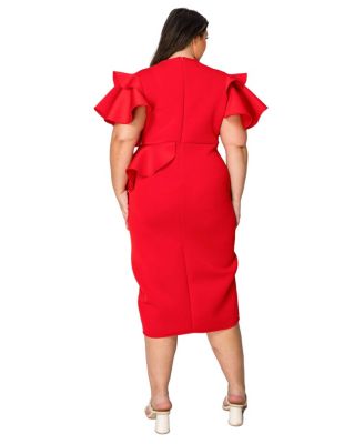 Plus Size Kira Neoprene Peplum Dress