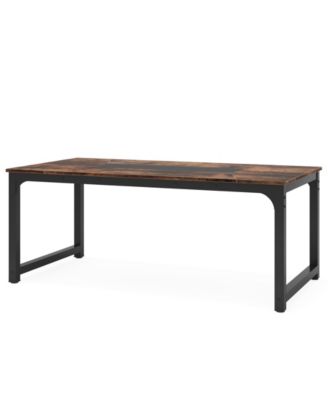 78.7"x39.4" Dining Table, Industrial Kitchen Table for 8-10 Person, Rectangular Dinner Table for Dining Room Kitchen Living Room, with Heavy Duty Metal Legs