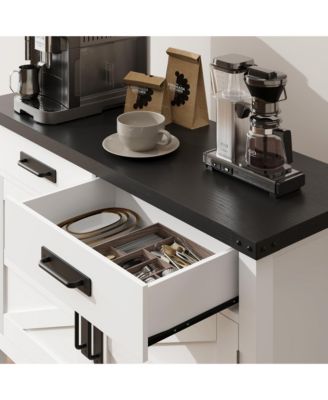 Farmhouse Entryway Table with 2-Door Cabinet & 2 Drawers