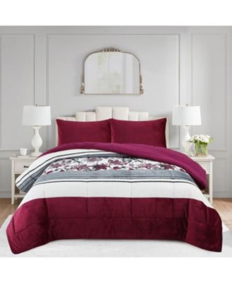 3 Piece Soft Micromink Fluffy Ultra Cozy Sherpa Comforter Set Queen