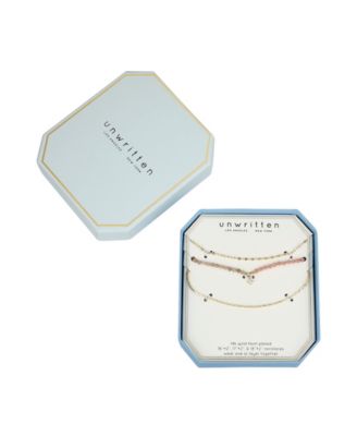 Multi Purple Agate Stone and Cubic Zirconia Layered Necklace Set