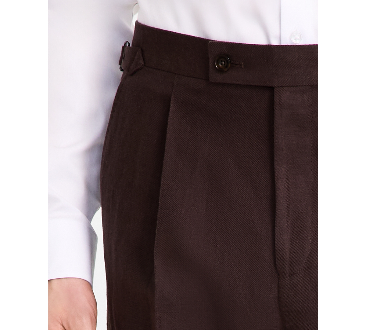 Shop Calvin Klein Men's Slim-fit Linen-blend Dress Pants In Brown
