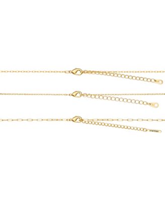 Mother of Pearl and Cubic Zirconia Heart Toggle Layered Necklace Set