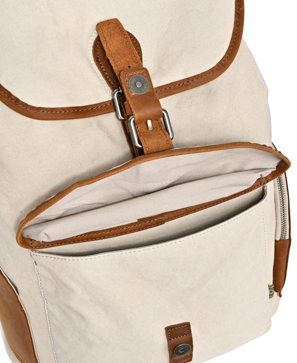 Shop Tsd Brand Milo Canvas Backpack In Ivory