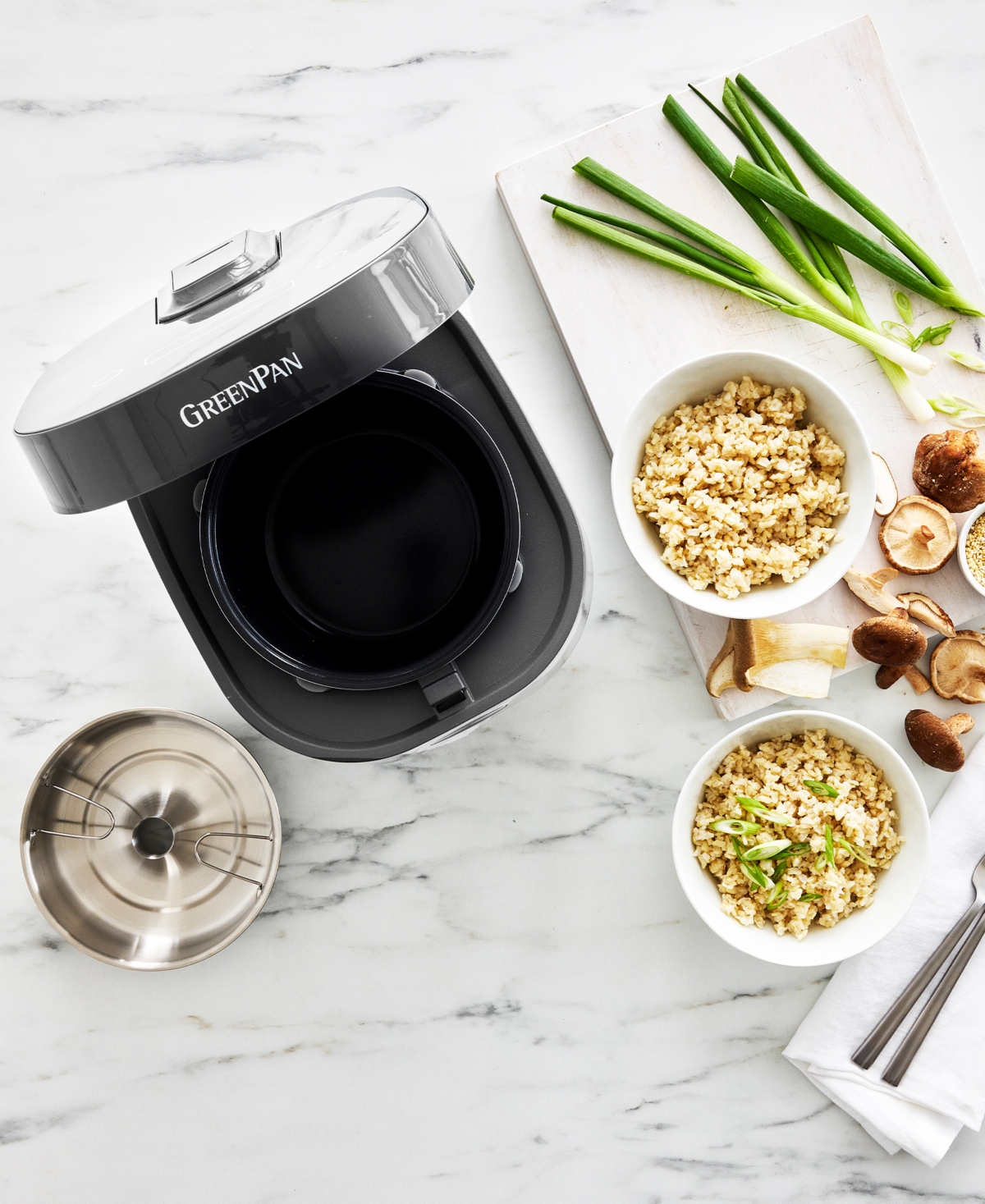 Greenpan 8-cup Bistro Carb-reducing Rice Cooker In Graphite