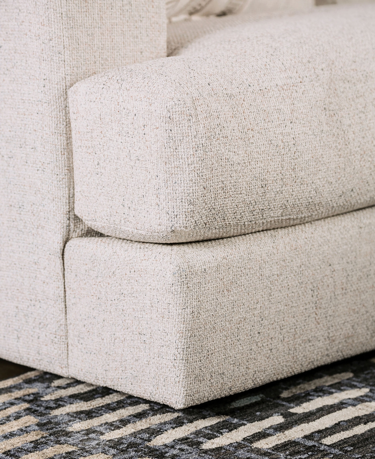 Furniture Of America 86" Kristi Chenille Square Arm Sofa In Beige