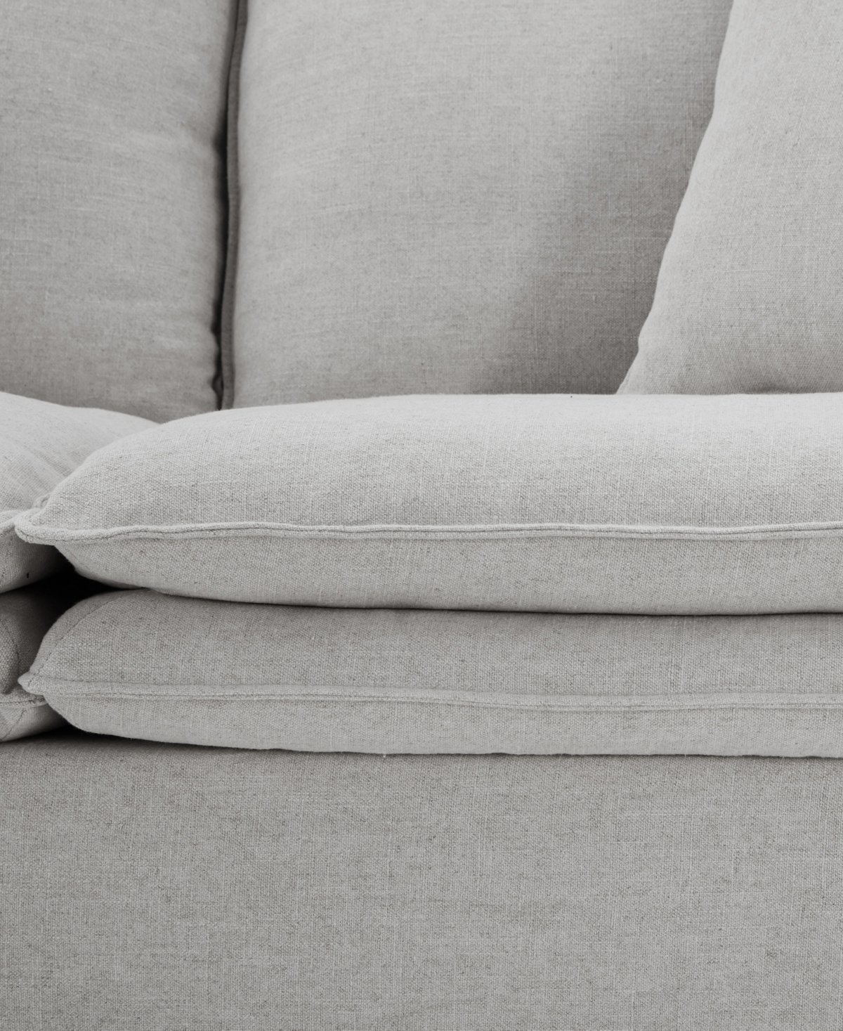 Furniture Of America 84" Linen Maddy Narrow Track Arm Sofa In Light Gray