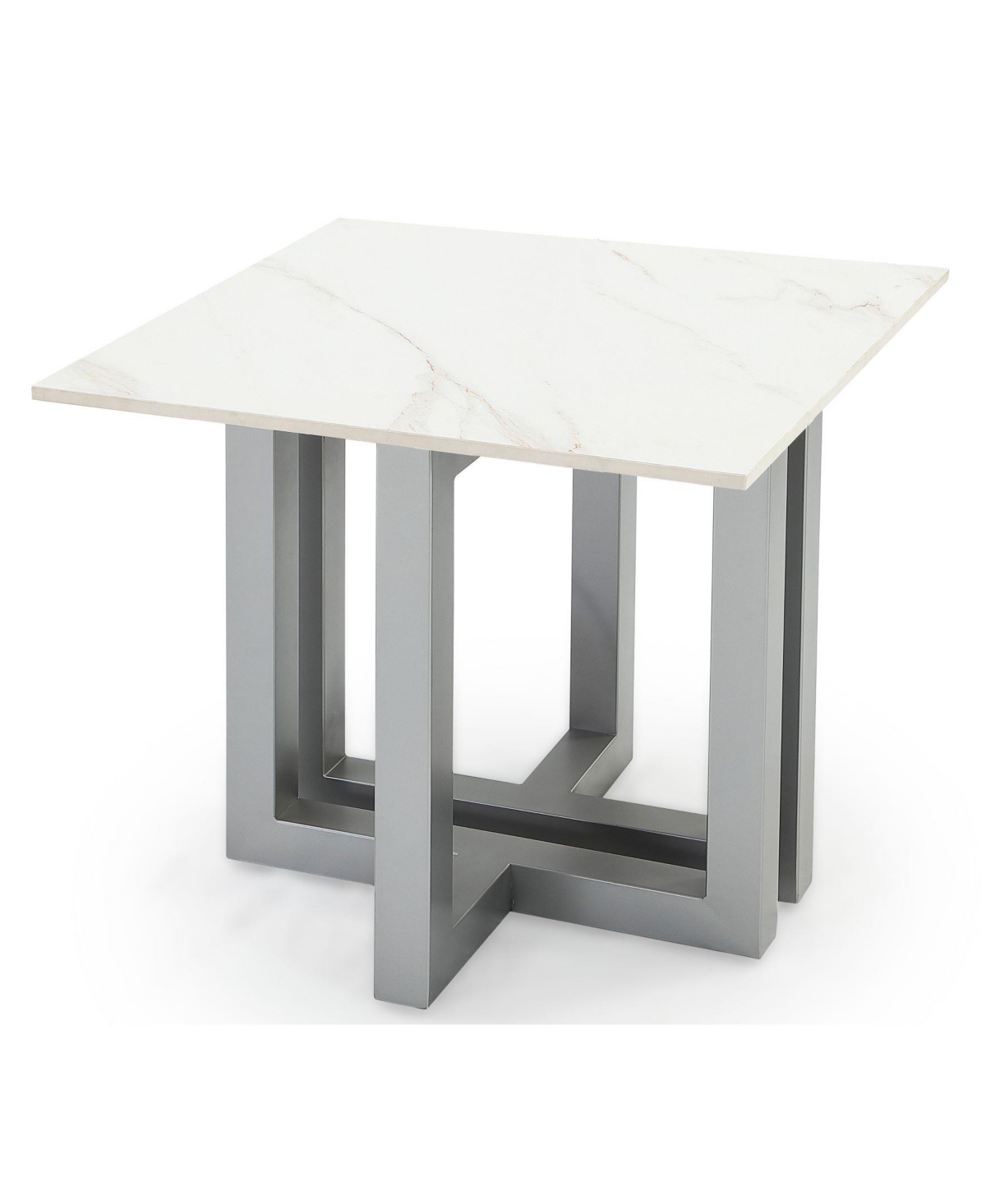 MACY'S EMILA 24" SQUARE SINTERED STONE MIX AND MATCH END TABLE 