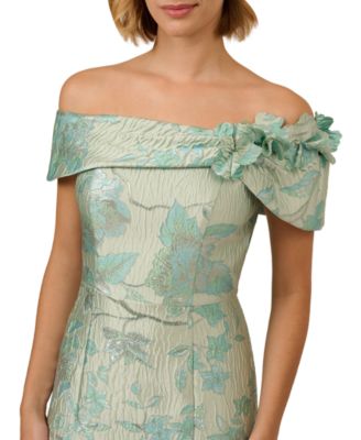 Adrianna Papell Women's Off-The-Shoulder Floral Jacquard