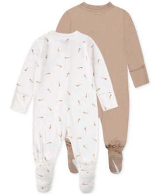 Baby Essentials Viscose Long-Sleeve Footed Coveralls, 2 Pack