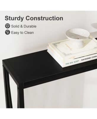 Console Table, 2-Tier Entryway Table with Storage, Narrow Sofa Table with V Design, 43" Industrial Console Table