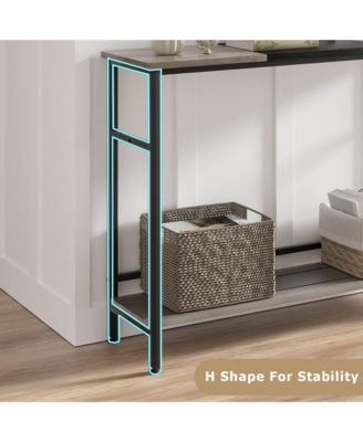 Console Table, Color Block Entryway Table with Storage, 39.3”Narrow Sofa Table with Adjustable Shelf