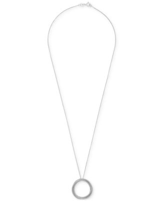 Diamond Open Circle Pendant Necklace (1/2 ct. t.w.) in Sterling Silver, 18" + 2" extender, Exclusively at Macy's