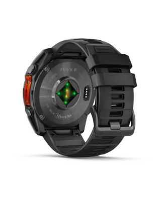 fenix 8 51mm, AMOLED, Outdoor & Fitness GPS Smartwatch, Glass, Slate Gray Steel/Black, Black Band, WW