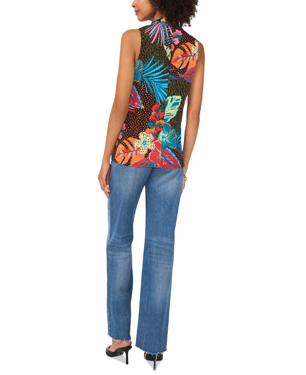 Vince Camuto Women's Printed Crossover-Wrap Tank Top