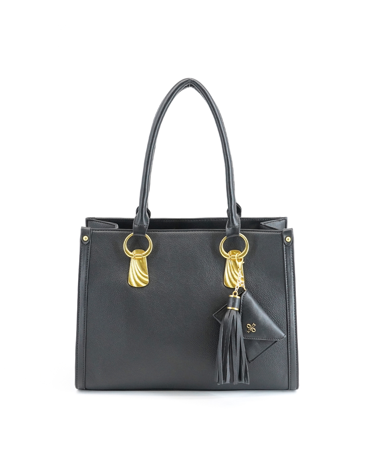Tessa Top Handle Tote Bag - Black