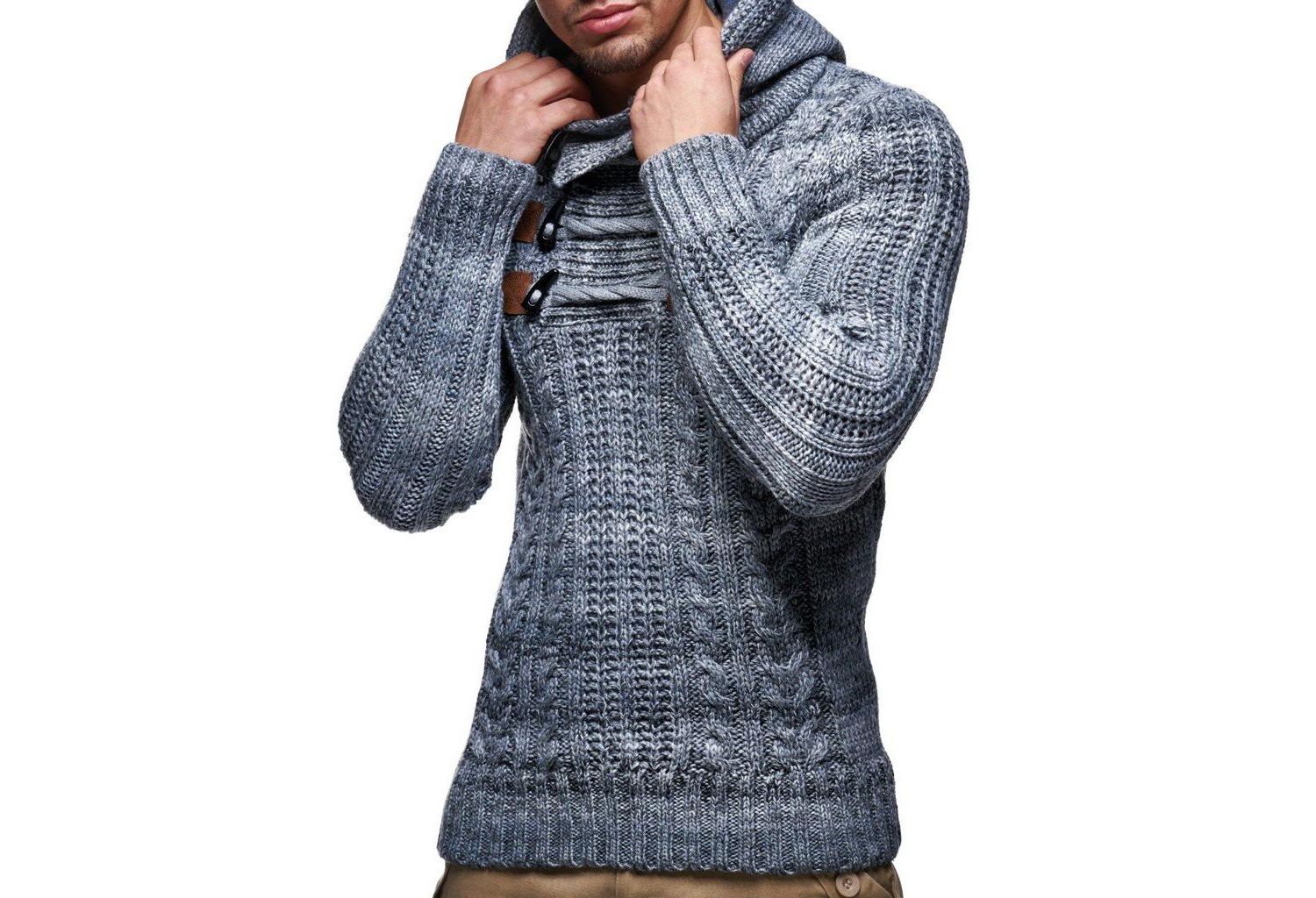 Men s Knitted Pullover | Long-sleeved slim fit hoodie | Basic winter hoodie-sweater for Men