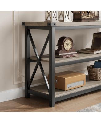 3 Tier Console Table, 47.2" Narrow Entryway Table with Storage