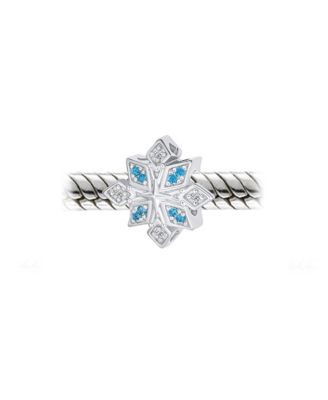 Ice Snowflake Christmas Charm Bead with Crystals for Bracelet