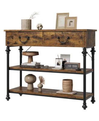 Console Tables for Entryway, Small Entryway Table with 2 Drawers