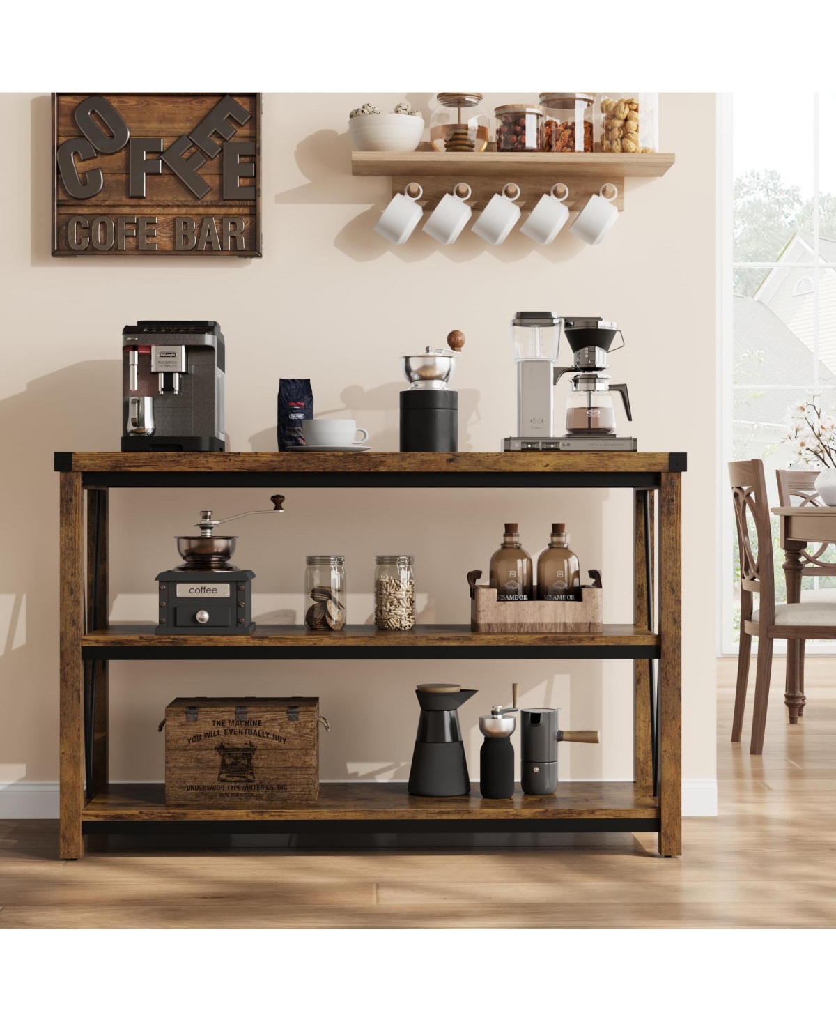 gaomon Farmhouse Entryway Table,47 Inch Narrow Long Console Table with Storage