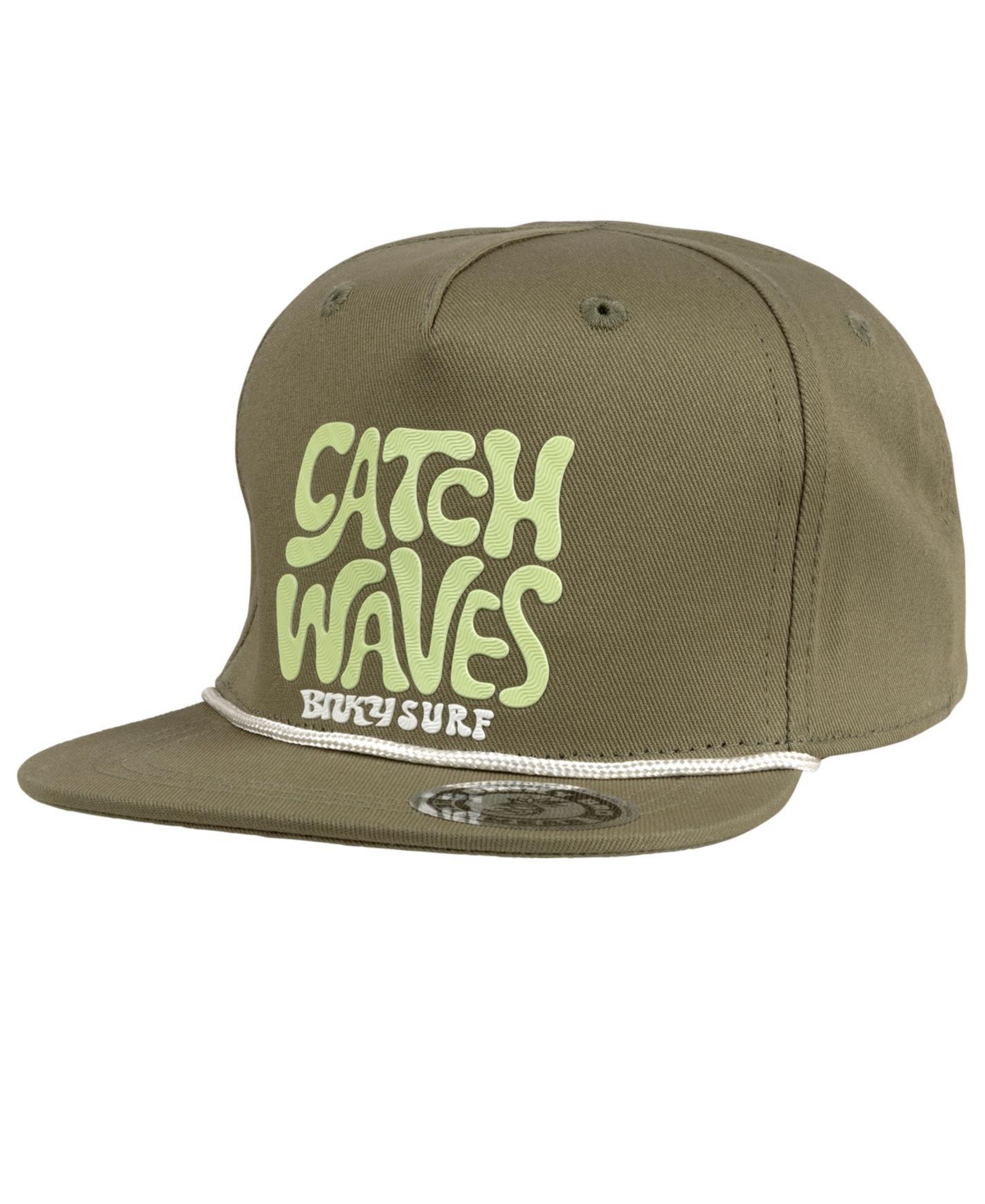 Mens Catch Waves Snapback Hat - Green