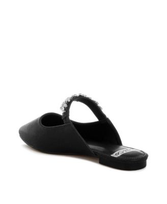 Magnum Diamante Strap Glitter Mules