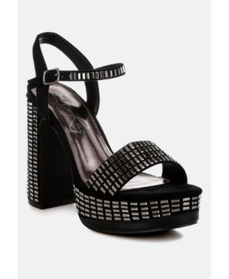 Starlet Rhinestones Embellished Ankle Strap Heels