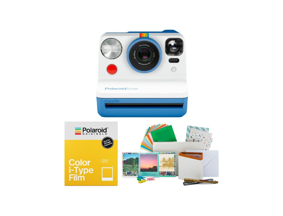 Polaroid Originals Now Viewfinder i-Type Instant Camera (Blue) Film Bundle